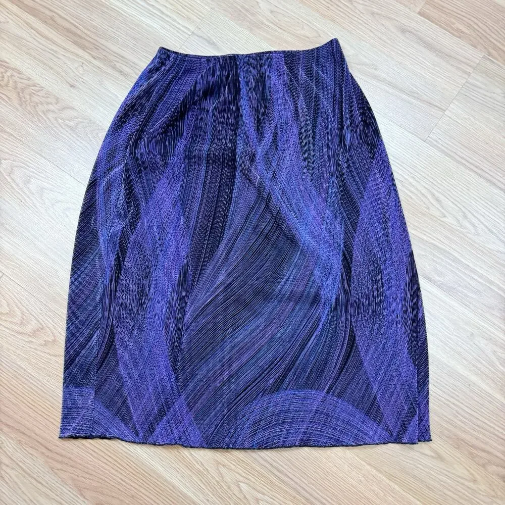 Womens Vintage 90s Skirt Purple Abstract Print Medium Fashion Bug Funky Boho